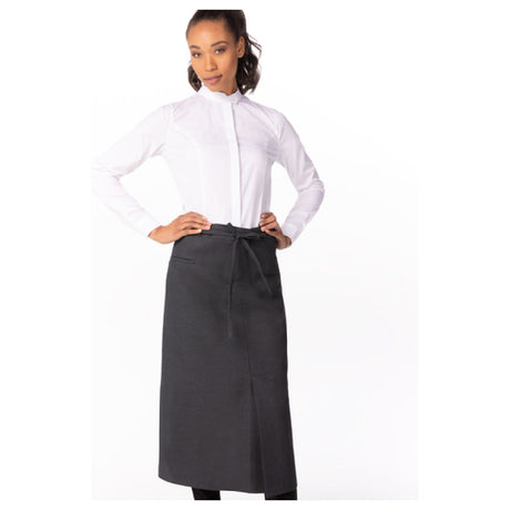 Chef Works AIN02-DIA-0 Volante Bistro Apron 31-1/2"L X 40"W Inset Hip Pockets