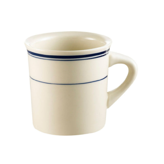 CAC China BLU-38 Blue Line Mug 8 Oz. 3-3/8" Dia. X 3-1/2"H