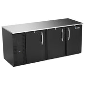 Victory VBB78HC-B - Back Bar Refrigerator, Three-section, 78"W X 30-1/8"D X 34"H