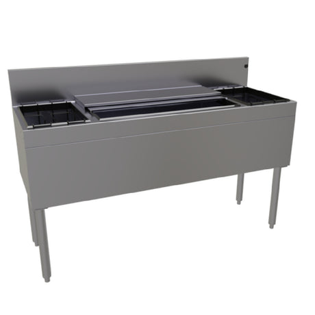 Glastender CBA-54-CP10 Underbar Ice Bin/Cocktail Unit With Bottle Well Storage