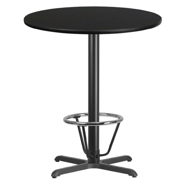 Flash Furniture XU-RD-36-BLKTB-T3030B-3CFR-GG Table 36" Dia. X 43-1/8"H Bar Height