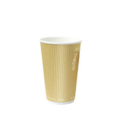 PacknWood 210GCRWB10BG - Kraft Rippled Wall Cup Without Plastic, 10oz, 3.5" D X 3.4" H