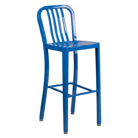 Flash Furniture CH-61200-30-BL-GG Bar Stool 500 Lb. Weight Capacity Vertical Slat Back