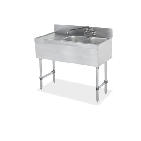Steel Works Stainless SWBAR2B36-L Two Compartment Underbar Sink 36" X 18-3/4" X 33"H