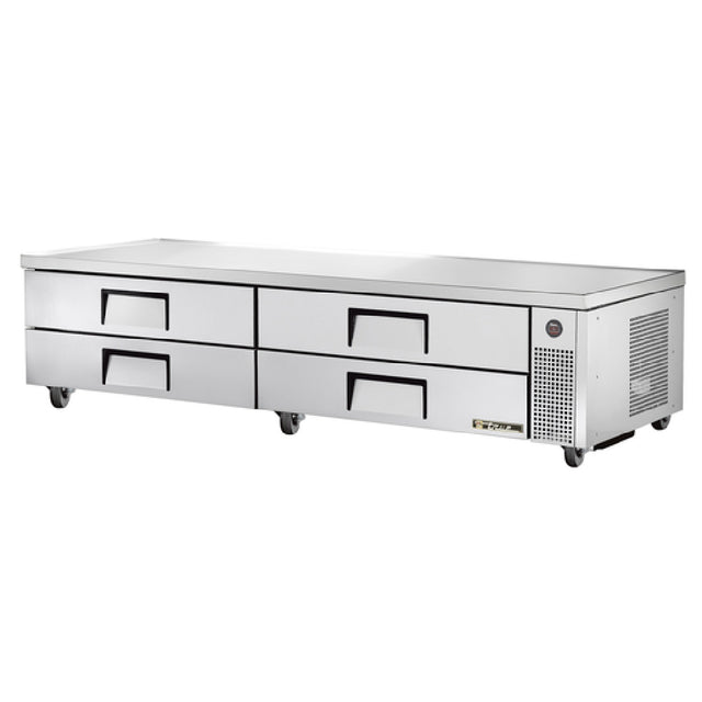 True Refrigeration TRCB-96 Refrigerated Chef Base 95-1/2"W Base One-piece 300 Series 18 Gauge Stainless Steel Top With V Edge