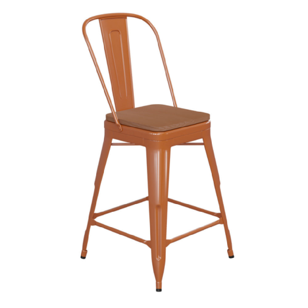 Flash Furniture CH-31320-24GB-OR-PL2T-GG Kai Bar Stool 500 Lb. Weight Capacity