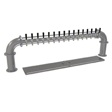 Glastender PP-16-SS Pipe Pass-Thru Draft Dispensing Tower Countertop (16) Stainless Steel Faucets (handles Not Included)