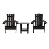 Flash Furniture JJ-C14501-2-T14001-BK-GG Adirondack Chairs With Side Table (2) Chairs