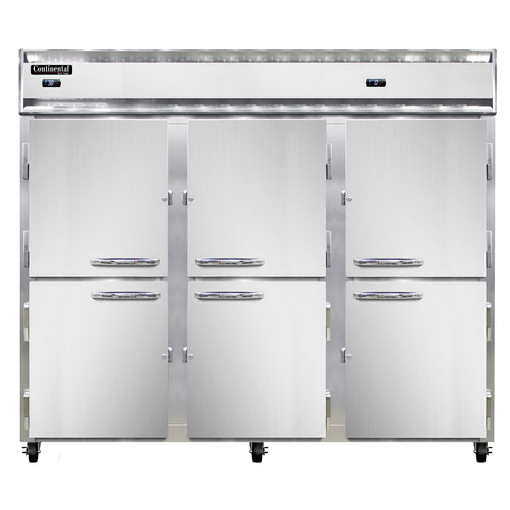 Continental Refrigerator 3RRFENSSHD Extra-Wide Refrigerator/Freezer Reach-in 85-1/2"W
