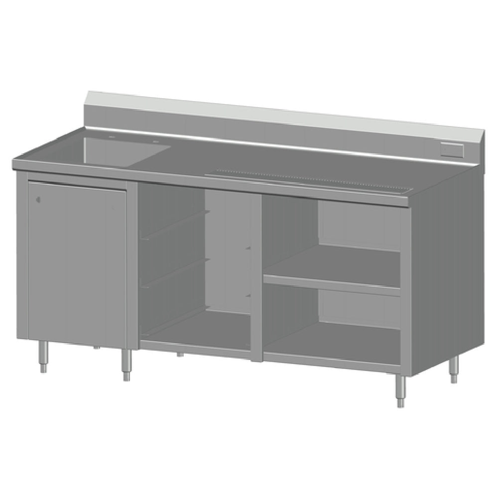 SPG BCRS-72L - Universal Stainless Beverage Counter, With Rack Slides, 72" Long