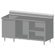 SPG BCRS-72L - Universal Stainless Beverage Counter, With Rack Slides, 72" Long