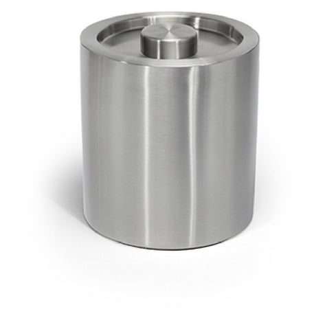 FOH RIB044BSS21 2qt Round Brushed Stainless Ice Bucket Silver With Brushed Stainless Lid
