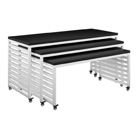 Bon Chef 50502 - Nesting Table, Laminate Top, (T1)72"x30"x34"(T2) 66"x30"x30"(T3) 60"x30"x26"