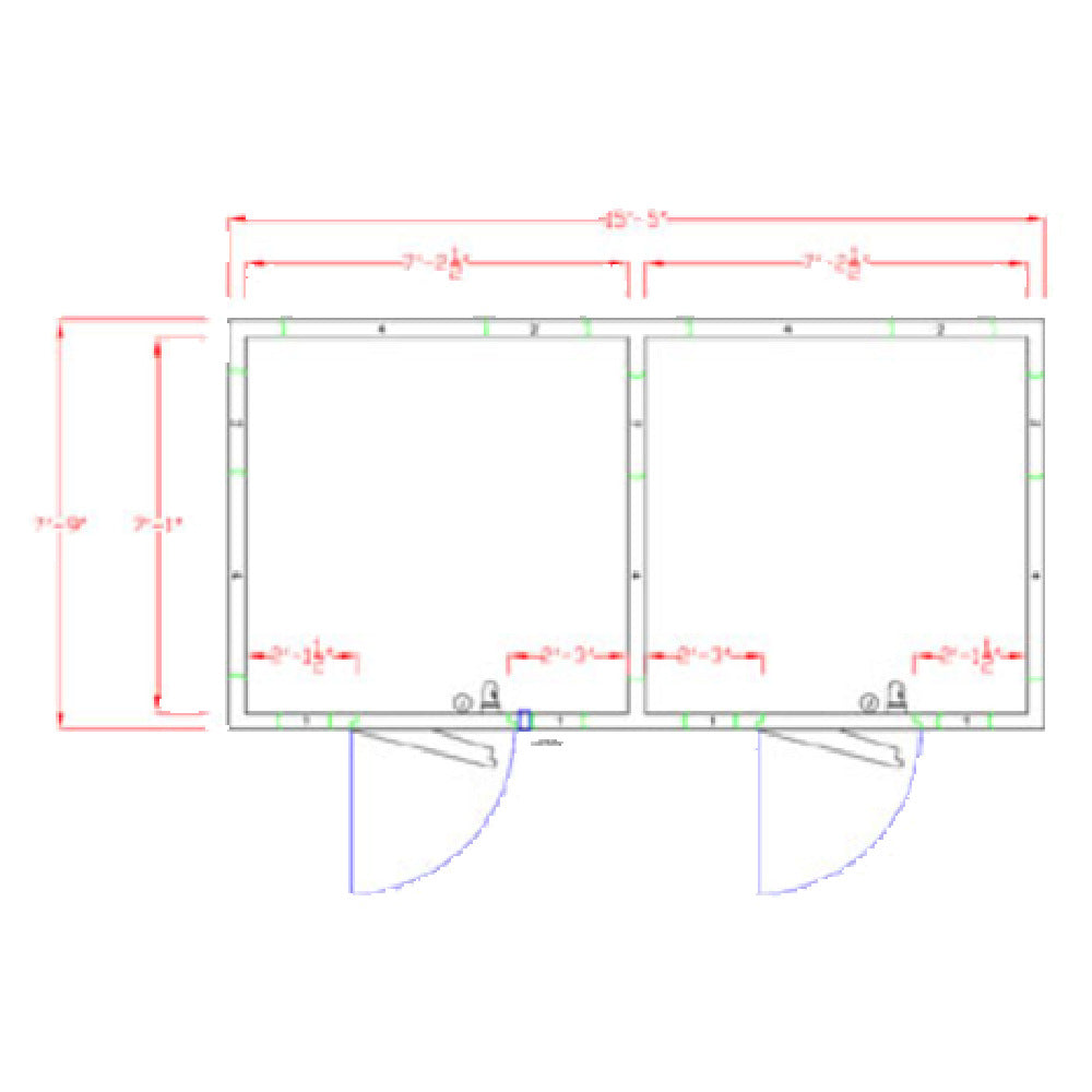 American Panel 8X16-I Walk-In Combination Cooler/Freezer (50/50 Split) 7'-6" H X 15'-5" W X 7'-9" D