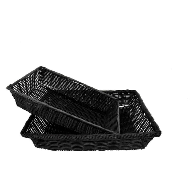 Omcan 24836 (24836) Deli Basket 18" X 12" X 3-1/2" Deep Black Weave Pattern