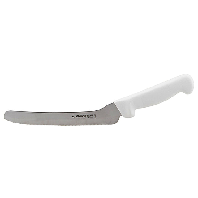 Franklin Machine Products 137-1500 Knife 8" Offset Scalloped Blade White Handle