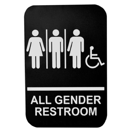 Tablecraft 695653 Cash & Carry Sign 6" X 9" "All Gender Restroom" Handicap Accessible Symbol