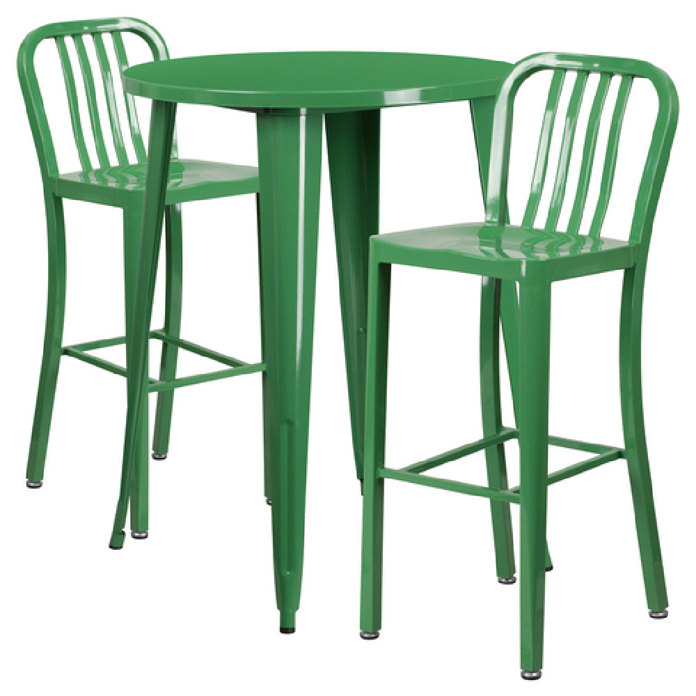 Flash Furniture CH-51090BH-2-30VRT-GN-GG Table And Bar Stool Set Includes (1) 30" Dia. X 41"H Table