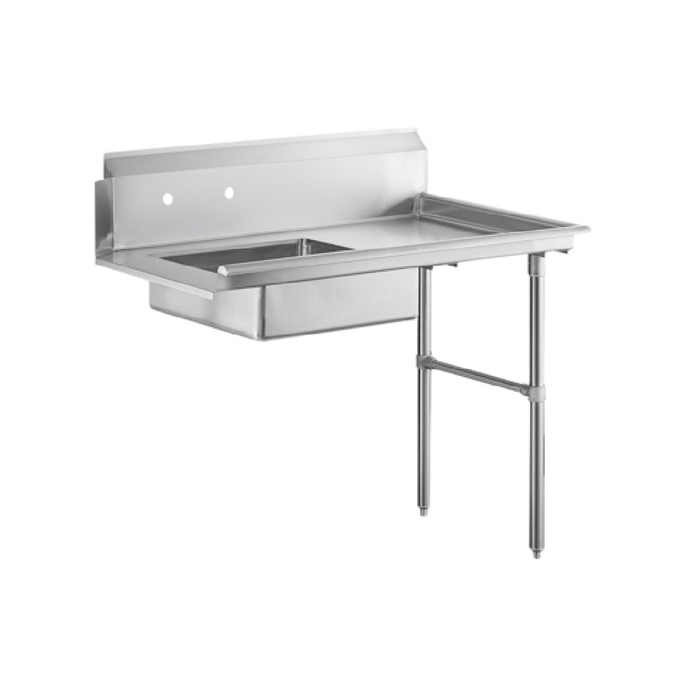 Steel Works Stainless SWUDT-48R Dishtable Undercounter Attaches To The Right Side Of The Dish Machine Operator