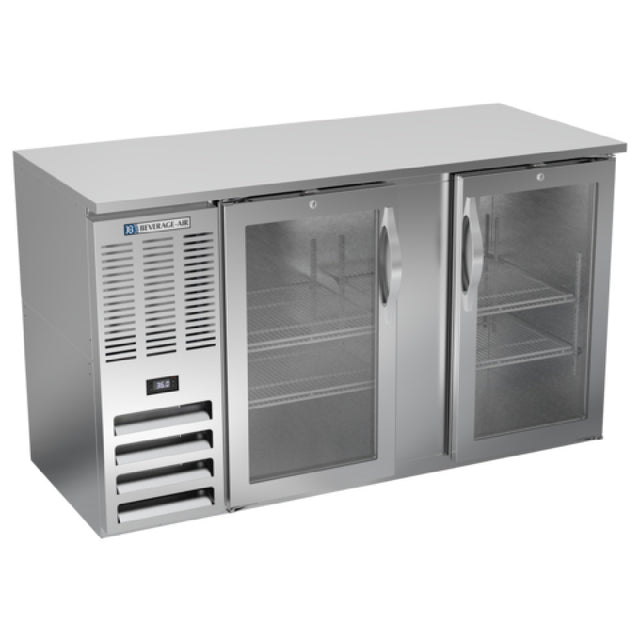 Beverage Air BBN58HC-G-S - Refrigerated Back Bar Storage Cabinet, Two-section, 58"W X 26-3/8"D X 34"H