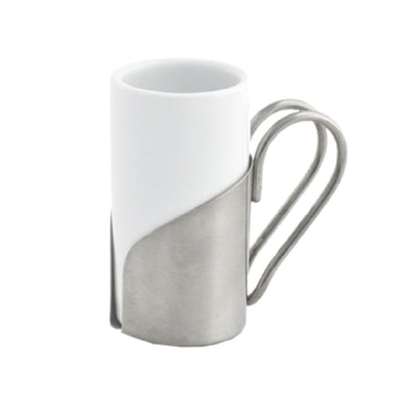 FOH DMU011WHP23 1.5oz Porcelain/Brushed Stainless Mug Includes One DMU013WHP23 1.5oz Porcelain Cup