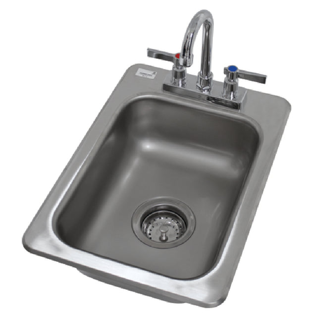 Advance Tabco DI-1-5 Drop-In Bar Hand Sink 13"W X 19"D Overall 10"W X 14"D Front-to-back X 5" Deep Bowl