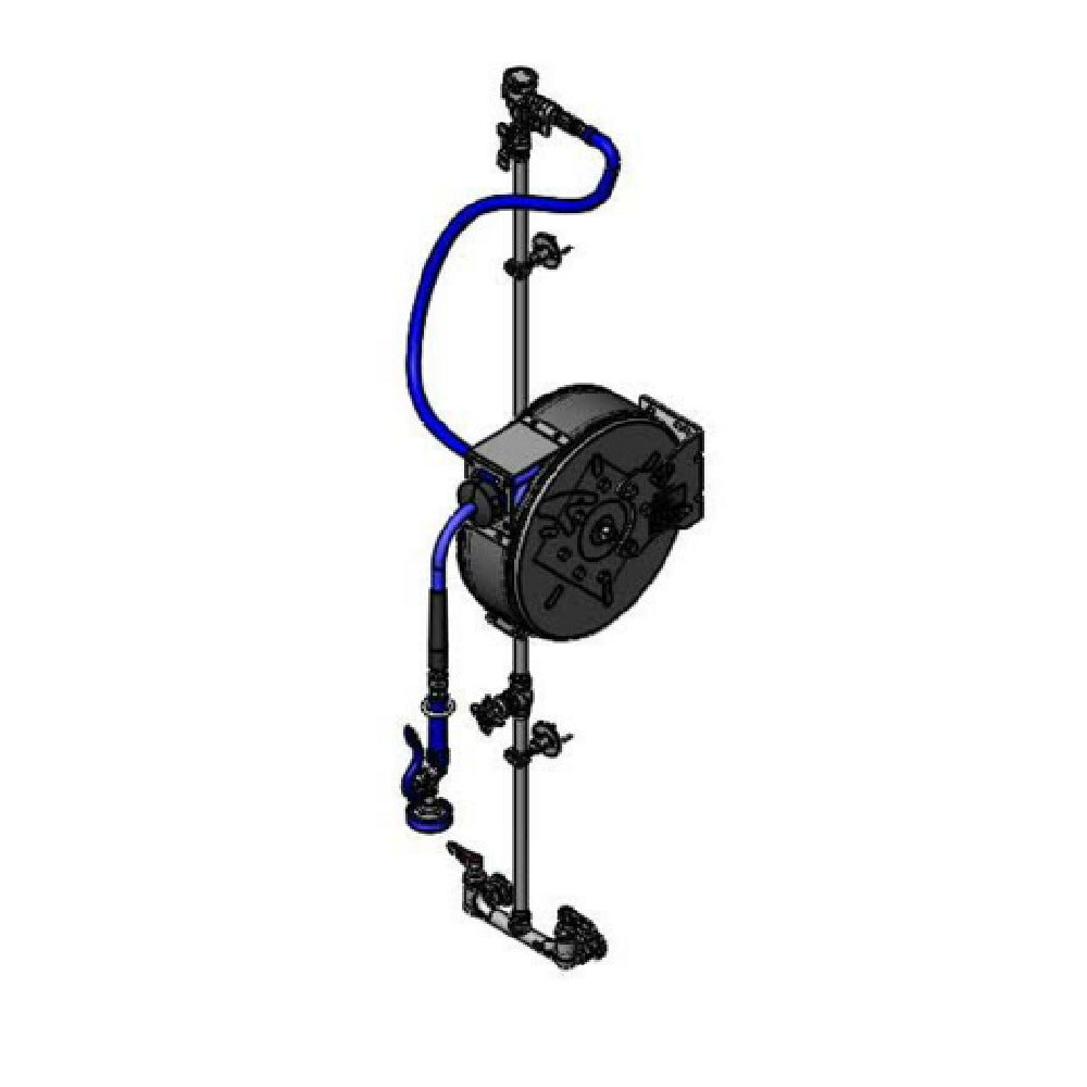 T&S Brass B-7222-C01XS1C Hose Reel Assembly Closed 30' Hose Reel Exposed Piping And Accessories With CERAMAS