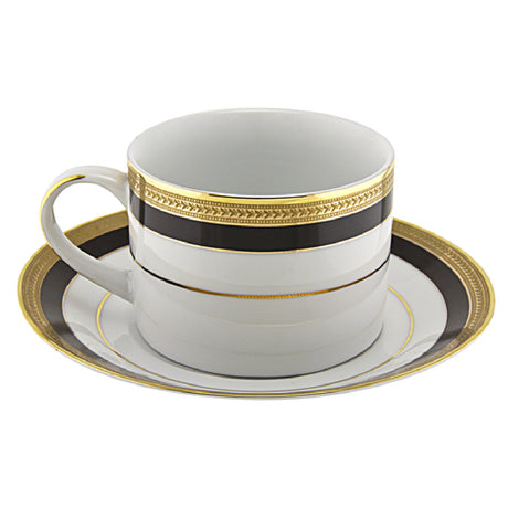 10 Strawberry St SAH-9BK - Cup & Saucer Set, 8 Oz., Dishwasher Safe