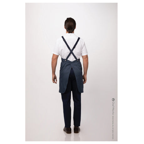 Chef Works ABN01-BLU-0 Largo Bib Apron 31"L X 38"W Adjustable/removable Neck Straps (sold Separately)