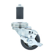 BK Resources 3SBR-2RA-GR-TLB - Swivel Caster, 1-1/4" Expanding Stem, 3" Gray Rubber Wheel