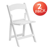 Flash Furniture 2-LE-L-1-WHITE-GG Hercules Series Folding Chair 1000 Lb. Weight Capacity