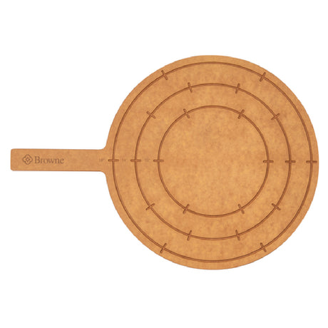 Browne Foodservice 575376 Measuring Pizza Paddle 19-1/2" (49.5cm) Round Two-sided With 5 Sizes: 12" & 16" Measurements On Side And 10"