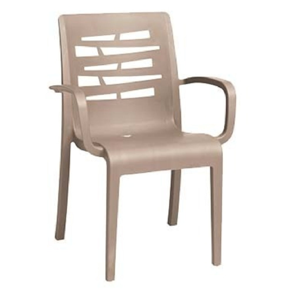 Grosfillex US118181 Essenza Stacking Armchair Designed For Outdoor Use Air Molding Technology Resin