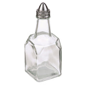 Adcraft G-600 6oz Glass Cruette Square W/ Metal Top