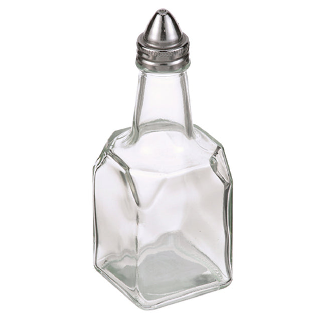 Adcraft G-600 6oz Glass Cruette Square W/ Metal Top