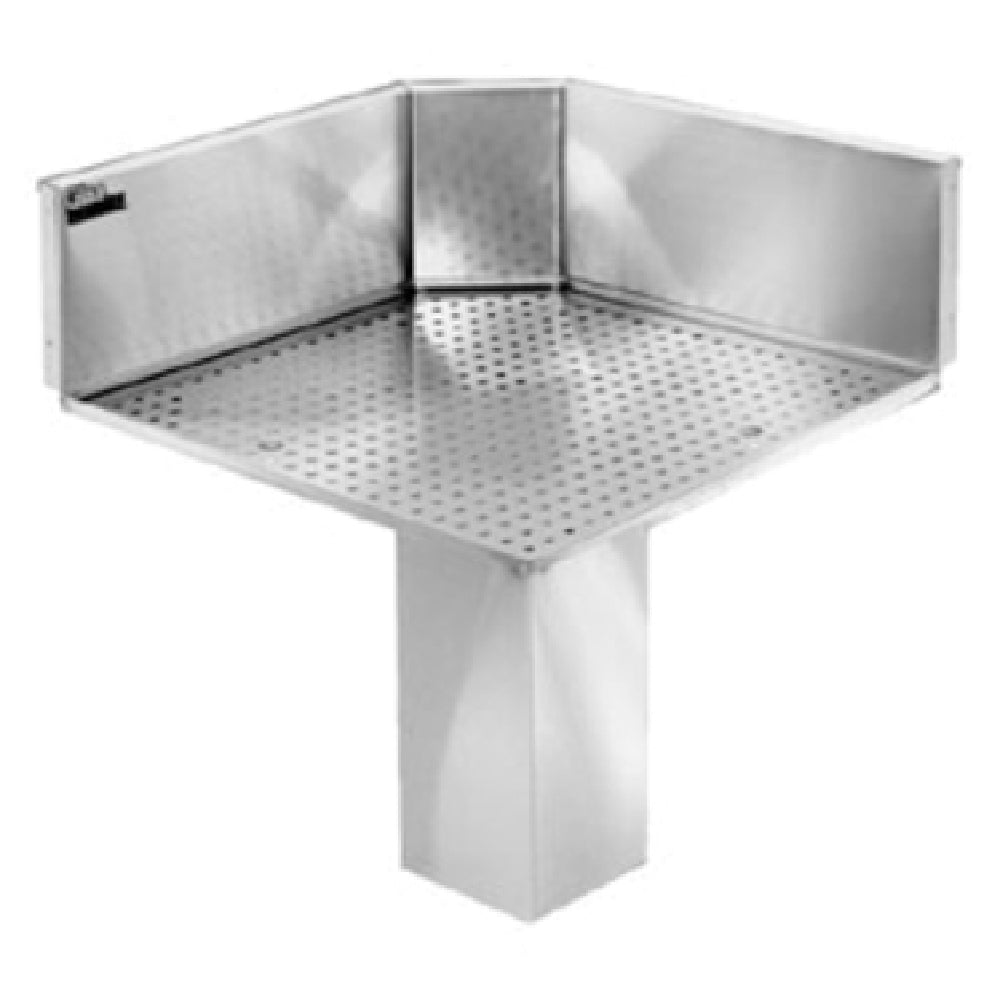 Glastender IFC-19/19 Underbar Full Corner Drainboard Dimensional 90° Angle