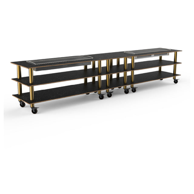 Steelite MGCMLD04MBXW Mogogo Buffet Solutions Modular Double Heat Buffet Table