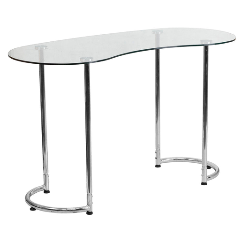 Flash Furniture NAN-YLCD1235-GG Desk 47-1/4"W X 18-1/4" To 21"D X 28-1/2"H 8 Mm Thick Clear Tempered Glass Top