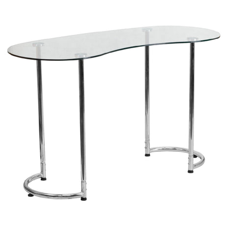 Flash Furniture NAN-YLCD1235-GG Desk 47-1/4"W X 18-1/4" To 21"D X 28-1/2"H 8 Mm Thick Clear Tempered Glass Top