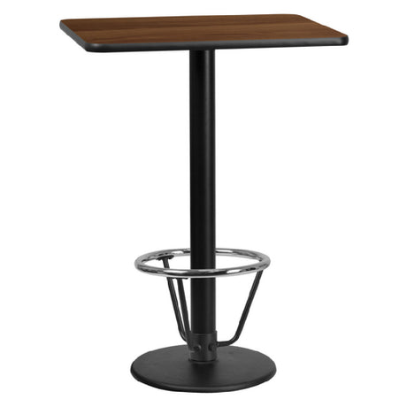 Flash Furniture XU-WALTB-2430-TR18B-3CFR-GG Table 30"W X 24"D X 43-1/8"H Bar Height