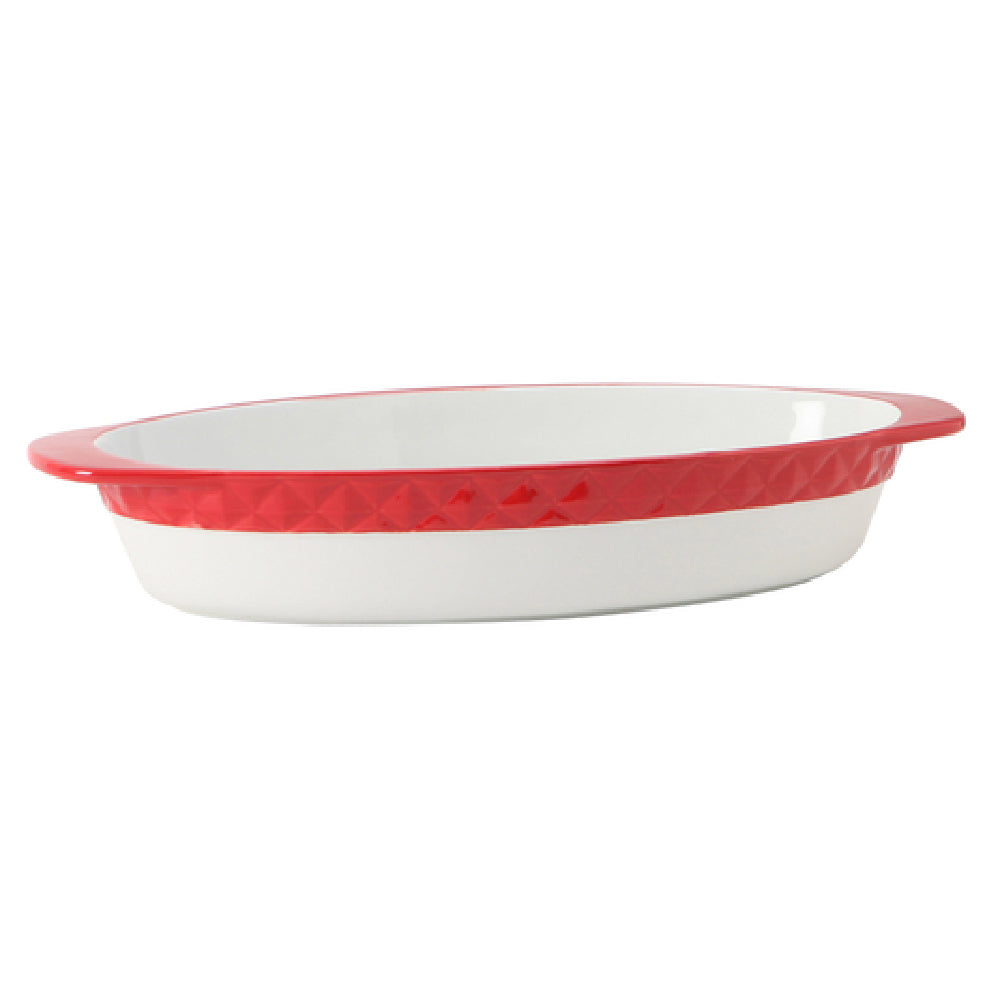 Tuxton EAQ-101 Casserole Dish 3-1/2 Qt. 17-3/4"L X 8-1/2"W X 3"H (15-3/4"L Without Handle)