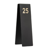 Tablecraft 12796 Number Tents 2" X 2.75" X 6.75" 1-25200 Series Powder Coated Stainless Steel (over Steel Black)