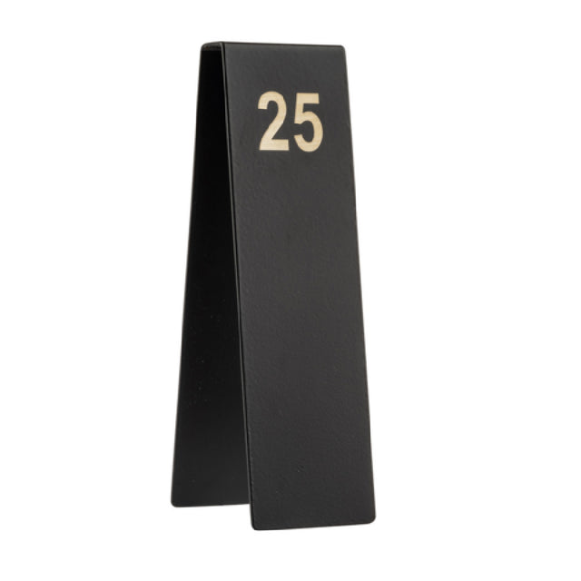 Tablecraft 12796 Number Tents 2" X 2.75" X 6.75" 1-25200 Series Powder Coated Stainless Steel (over Steel Black)
