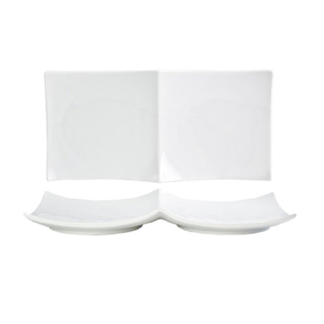 FOH DAP034WHP23 Origami® Plate 10" X 5" X 1" Rectangular