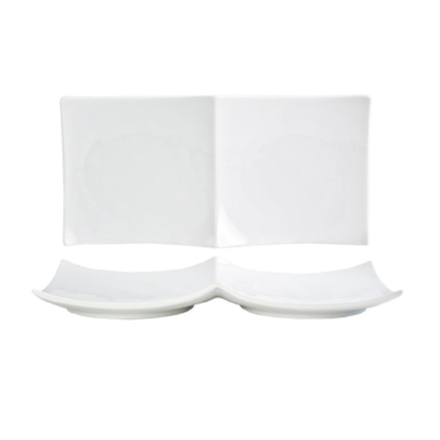 FOH DAP034WHP23 Origami® Plate 10" X 5" X 1" Rectangular