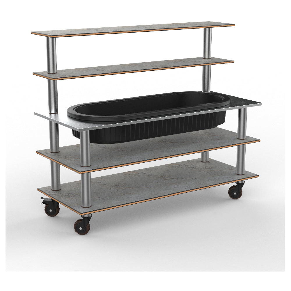 Steelite MGCMLC01GSXH - Modular Pro Back Bar (With Ice Well) Grey Slate Bru, 71.0" X 29.5" X 60.0"