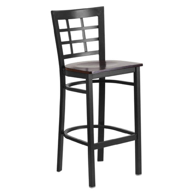 Flash Furniture XU-DG6R7BWIN-BAR-WALW-GG Hercules Series Restaurant Bar Stool Metal Window Pane Back