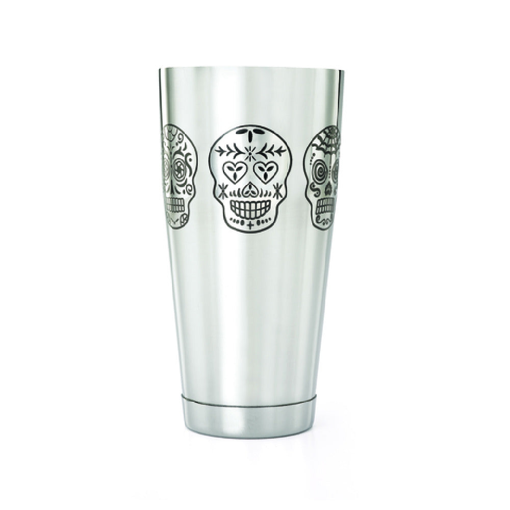 Mercer Culinary M37008SKU Barfly® Skull Shaker/Tin 28 Oz. 6 Unique Sugar Skull Design Laser Etched Into Shaker Exterior