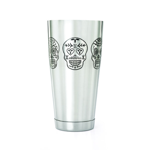 Mercer Culinary M37008SKU Barfly® Skull Shaker/Tin 28 Oz. 6 Unique Sugar Skull Design Laser Etched Into Shaker Exterior