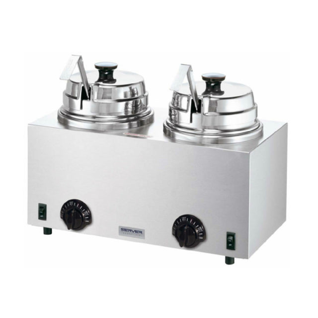 Server Products 81220 TWIN FS TOPPING WARMER WITH LADLES Rethermalizing Water-bath Warmer/cooker